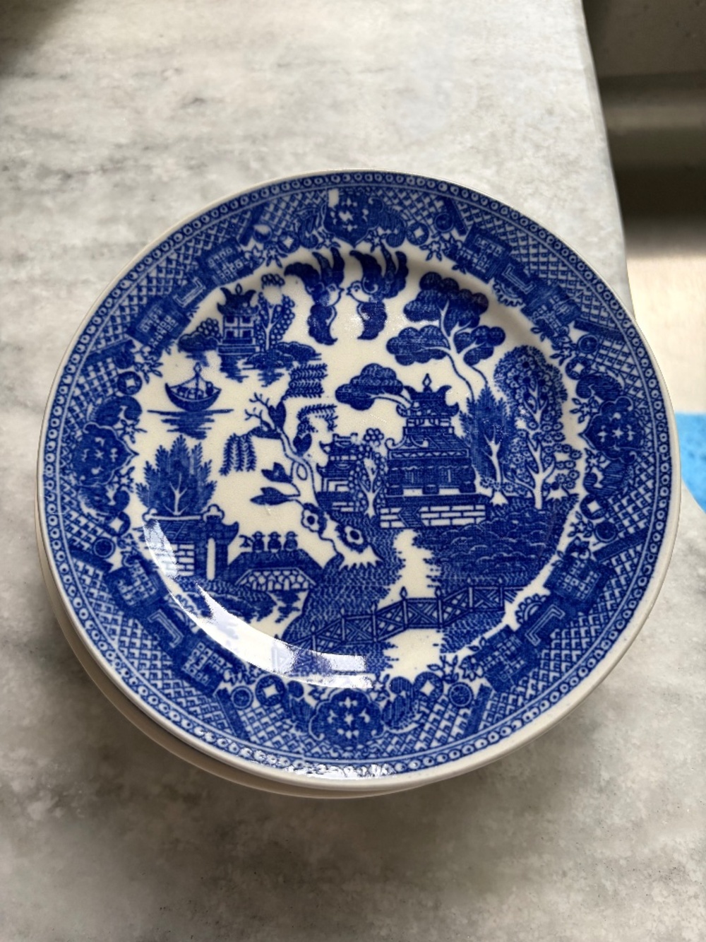 Vintage Blue Willow Japanese Style Dish Set